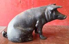 Vintage Chicago Stockyards Cast Iron Piggy Bank
