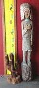 Hand Carved Wooden Cigar Indian, 78" Tall & Cactus 30" Tall