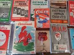 (29) Baseball Programs/Score Cards, Houston Astros, Autographed New York Giants, Indians, Cardinals, Colts & Phillips 66