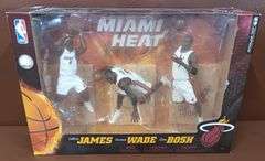 McFarland Toys NBA Mami Heat 3-Pack Action Figures of LeBron James, Dwyane Wade & Chris Bosh, In Original Package w/ NBA Hologram