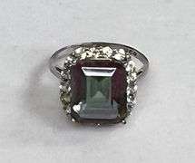 Sterling Silver 5.52ct Mystic Topaz Estate Dinner Ring