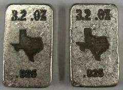 (2) 3.2oz Texas .925 Sterling Silver Bars, 2 times the money