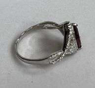 Sterling Silver 3.02ct Pear Cut Garnet Estate Ring