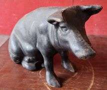 Vintage Chicago Stockyards Cast Iron Piggy Bank