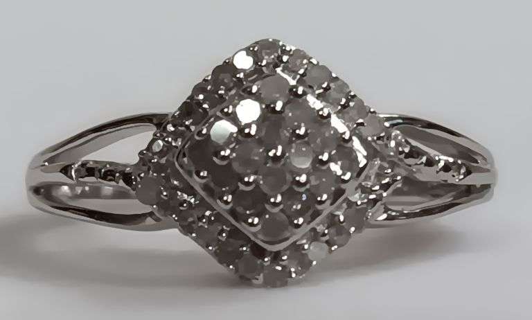 Sterling Silver Diamond Dinner Ring
