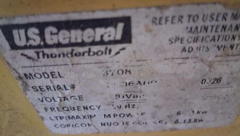 U.S. General 3708 Thunderbolt Generator, Does Work