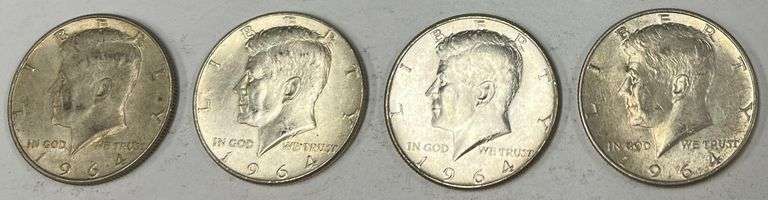 (4) 1964 Kennedy Half Dollars, 4 times the money