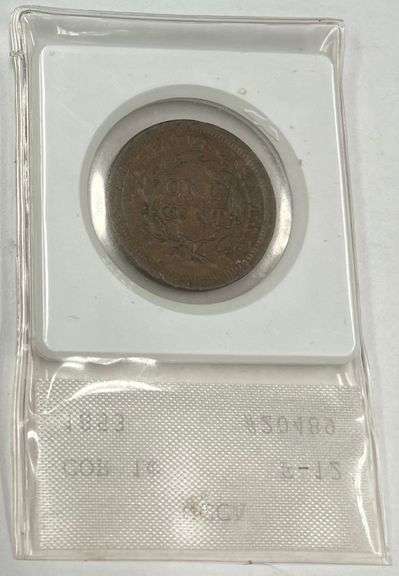 1853-P Coronet Large Cent, NCAA F-12