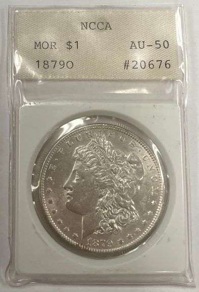 1879-O Morgan Silver Dollar, NCAA AU-50