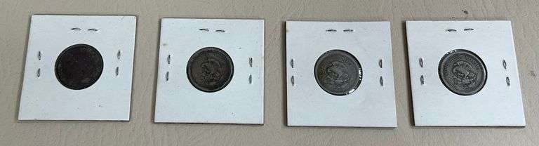 4) Mexican 5 Centavos Coins, (3) 1936 &1937