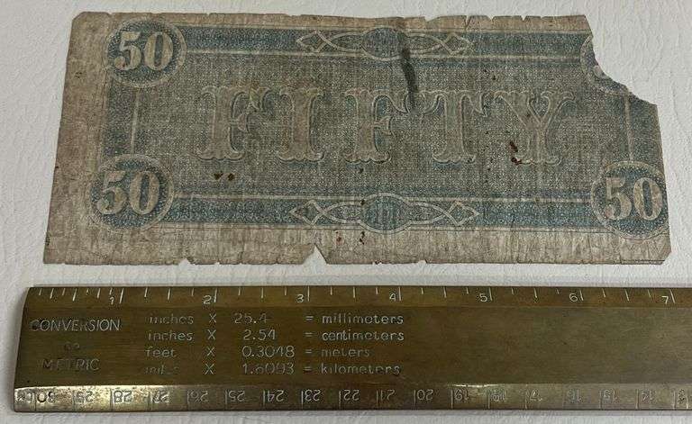 1861 Confederate States Of America $50 Note