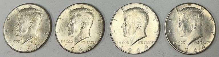 (4) 1964 Kennedy Half Dollars, 4 times the money