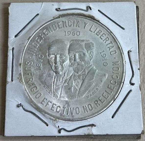 Mexican 1960 War of Independence Silver 10 Pesos, .900 Silver Content