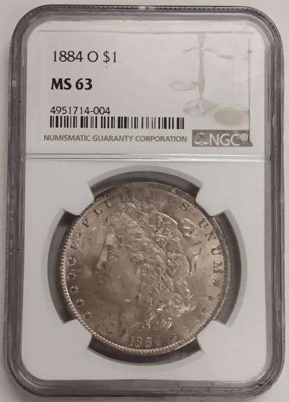 1884-O Morgan Silver Dollar, NGC MS63