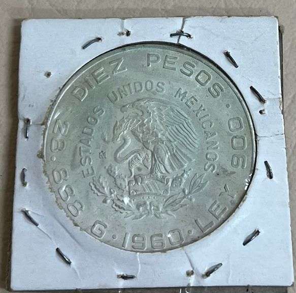 Mexican 1960 War of Independence Silver 10 Pesos, .900 Silver Content