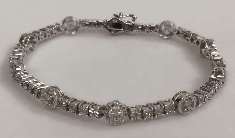 Sterling Silver Diamond Estate Bracelet