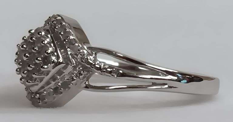 Sterling Silver Diamond Dinner Ring