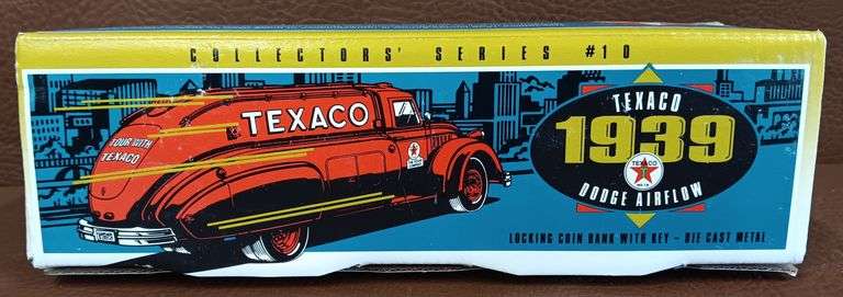 Texaco 1939 Dodge Airflow Tanker Die Cast Coin Bank, In Original Box