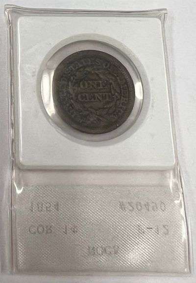 1854-P Coronet Large Cent, NCAA F-12