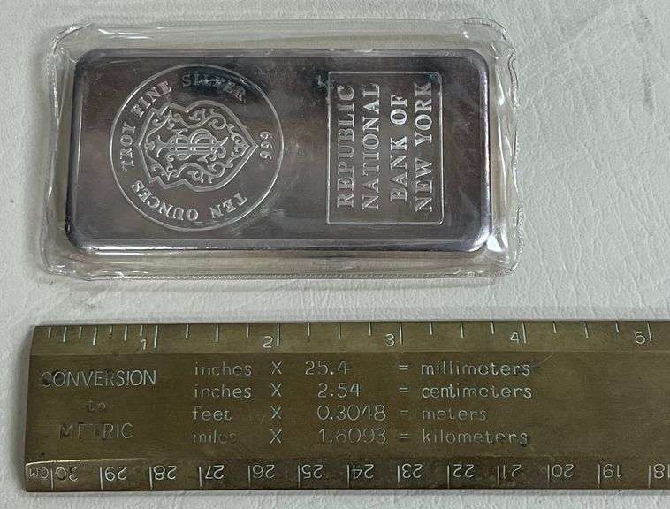 10 Troy Oz Johnson Matthey .999 Fine Silver Bar