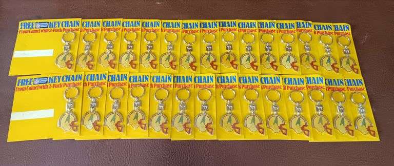 30) 1988 Camel Cigarettes Promotional Houston Oilers Keychains