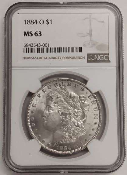 1884-O Morgan Silver Dollar, NGC MS63