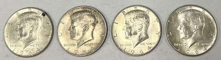 (4) 1964 Kennedy Half Dollars, 4 times the money