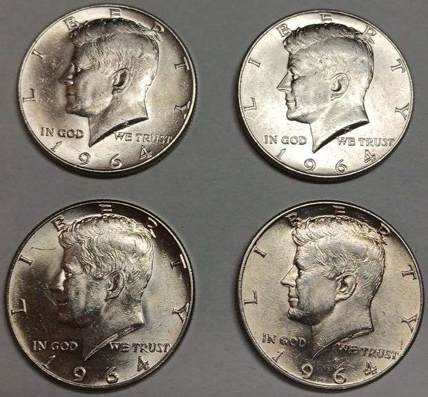 (4) 1964 Kennedy Half Dollars, 4 times the money
