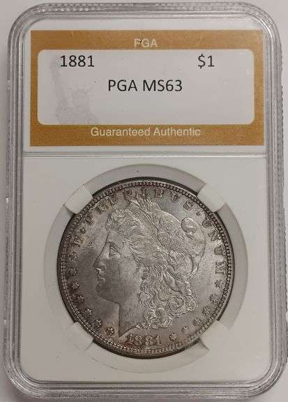 1881-P Morgan Silver Dollar, PGA MS63
