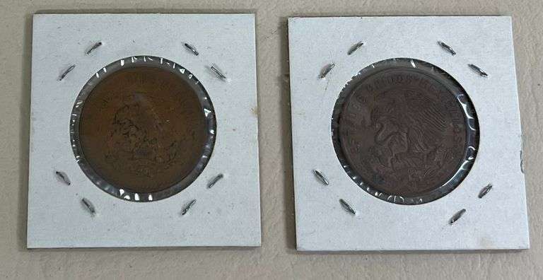 2) Mexican 20 Centavos, 1944 & 1965