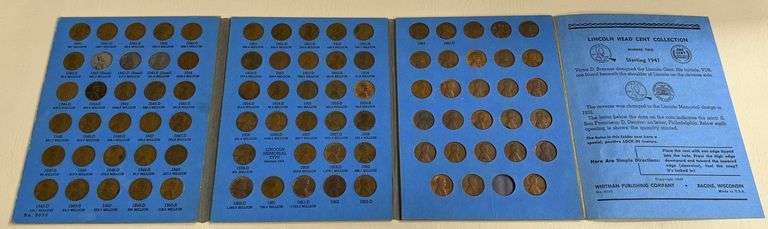 Whitman Folder of Lincoln Head Cents Starting at 1941, 87 Coins Total