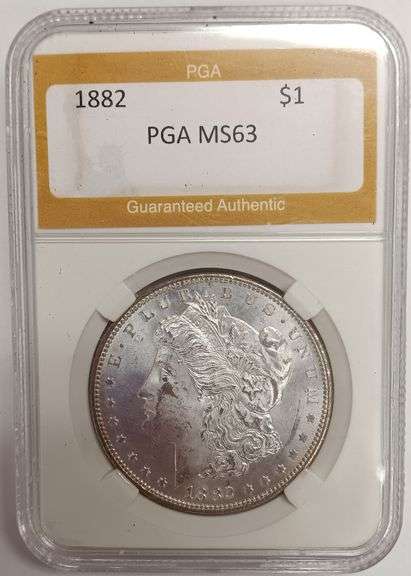 1882-P Morgan Silver Dollar, PGA MS63