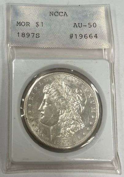 1897-S Morgan Silver Dollar, NCAA AU-50