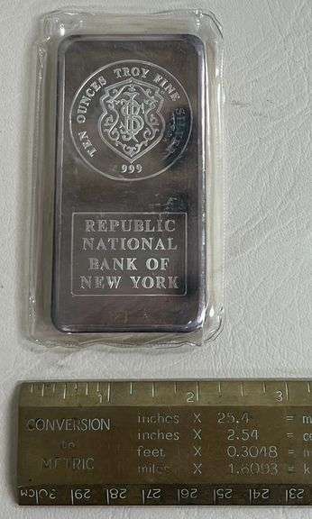 10 Troy Oz Johnson Matthey .999 Fine Silver Bar