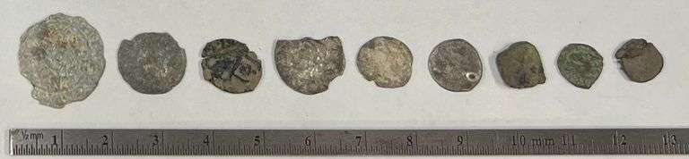 (9) 12th-14th Century Hand Hammered Coins
