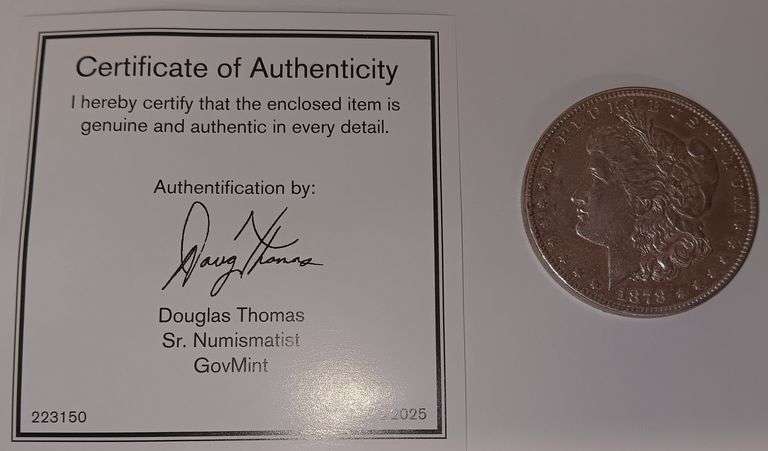 1878-P Morgan Silver Dollar w/ COA