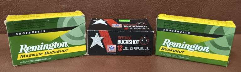 20rd of 12g Buckshot Shotgun Shells, Remington & Stars & Stripes