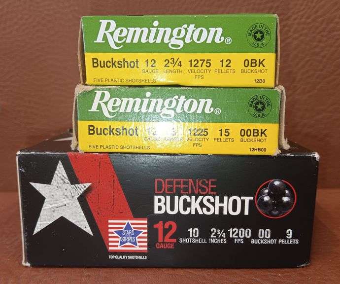 20rd of 12g Buckshot Shotgun Shells, Remington & Stars & Stripes