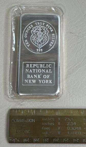 10 Troy Oz Johnson Matthey .999 Fine Silver Bar