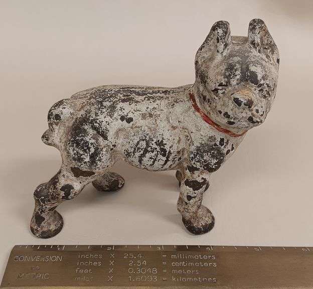 Vintage Cast Iron Bull Dog, 5"Lx4-3/4"T