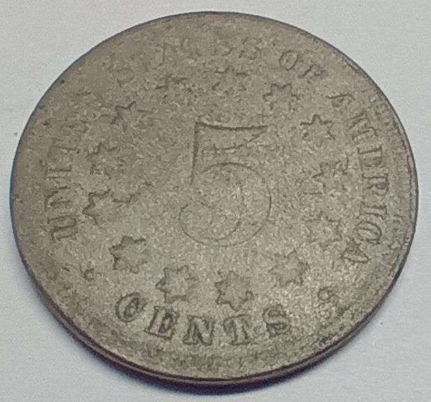 1867-P Shield Nickle w/o Rays