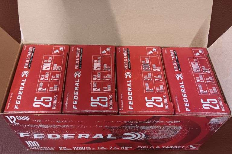 100rds of Federal 12g Field & Target Shotgun Shells