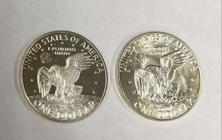 2) Eisenhower Dollars 1971-S & 1974-S, 2 times the money