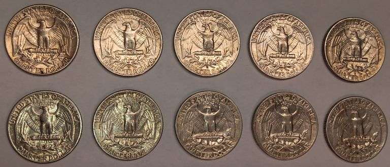 (10) Washington Quarters, 10 times the money