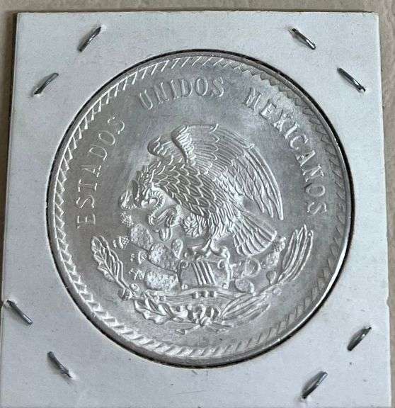 1948 Mexican Silver 5 Pesos Coin, .900 Silver Content