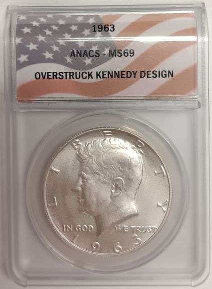1963-P Kennedy Silver Dollar, ANACS-MS69
