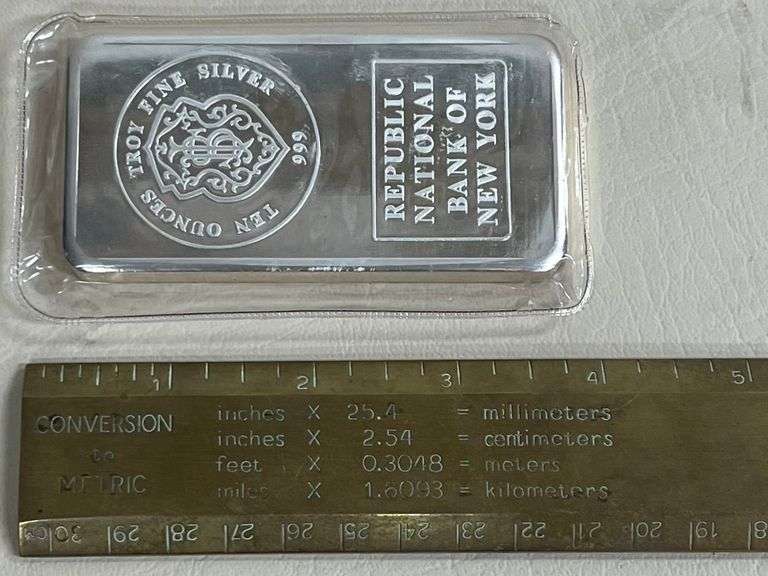 10 Troy Oz Johnson Matthey .999 Fine Silver Bar