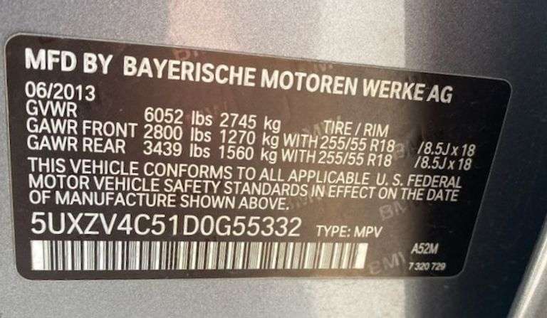 2013 BMW X5, 3.0L Turbo, 8 Speed Auto, All Wheel Drive PW, PL, A/C, Runs & Drives