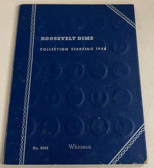 Whitman Folder of Roosevelt Dimes Starting at 1946, 52 Coins Total