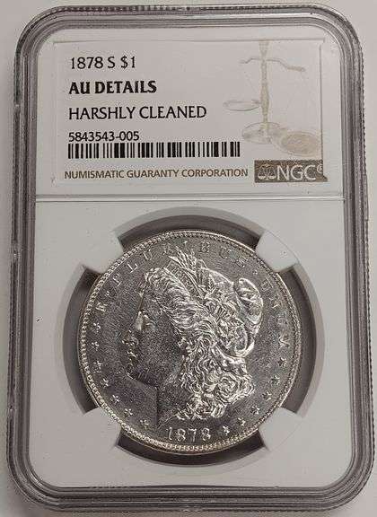 1878-S Morgan Silver Dollar, NGC Harshly Cleaned